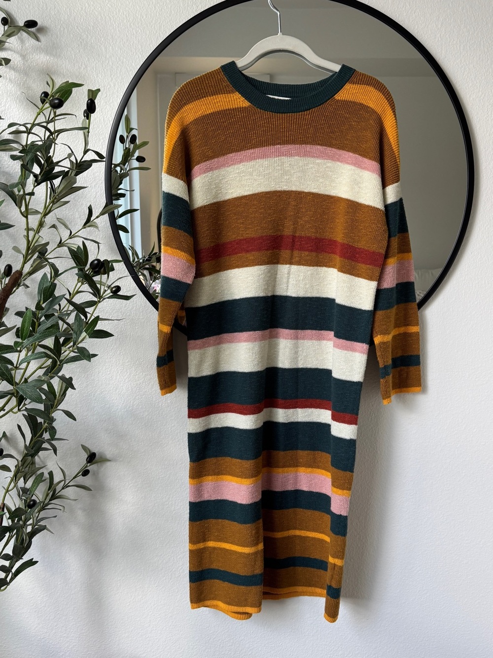 Madewell Multicolor Striped Long Sleeve Sweater Dress M